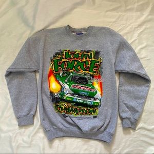🏎 NHRA John Force NASCAR Graphic Vintage Hanes Crewneck Sweatshirt